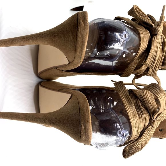 Shoe Dazzle Open toe lace up bootie - Picture 3 of 6